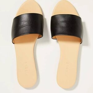 Nisolo Isla Black Leather Slide Sandals